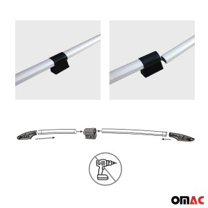 Ford Transit Connect Roof Rails - Omac - Solid (Screw - Divided) Alu - Gray - '10-'13 Ford Transit Connect Roof Rails - Omac - Solid (Screw - Divided) Alu - Gray - '10-'13